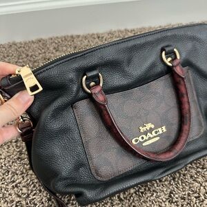 Coach Black and Brown Leather Handbag